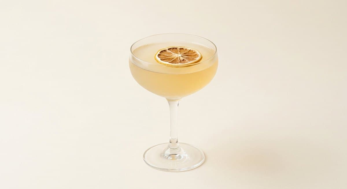 Bee's Knees with a dried lemon wheel