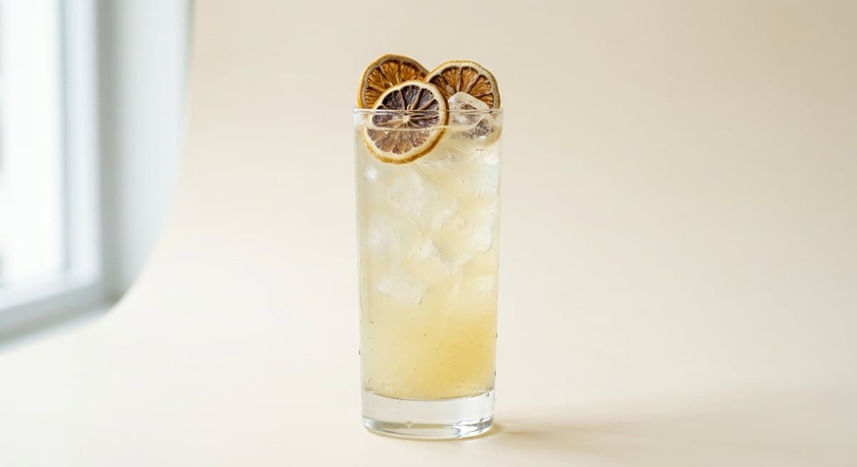 Cloudy lemonade with a dried lemon wheel