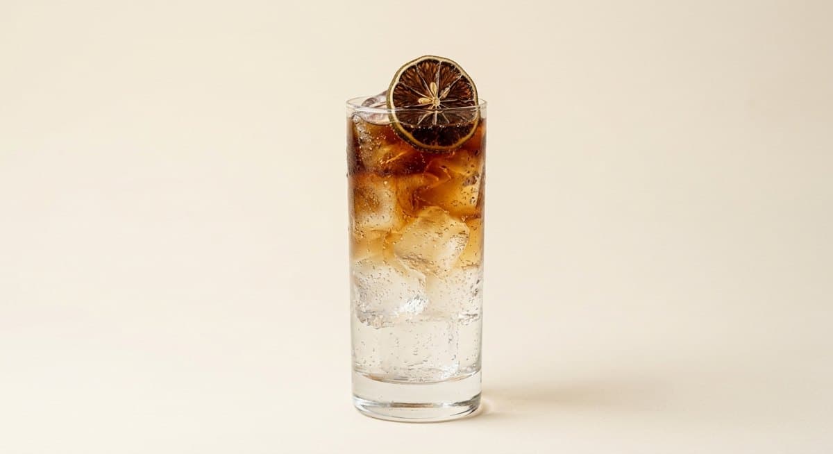 Dark and stormy with a dried lime wheel