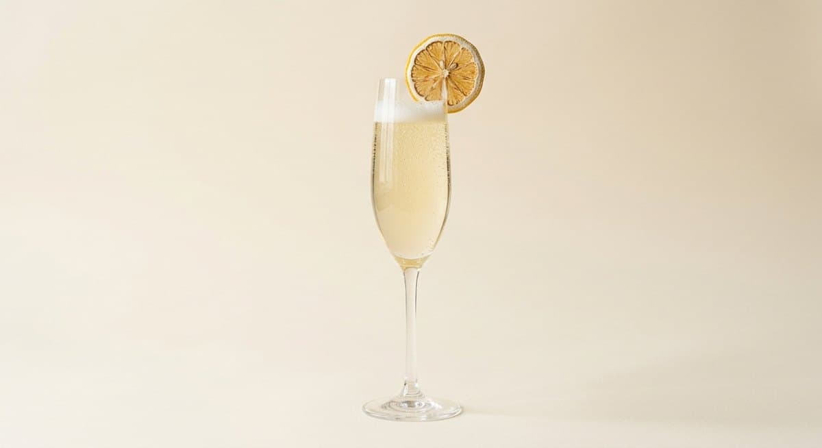 French 75 with a dried lemon wheel