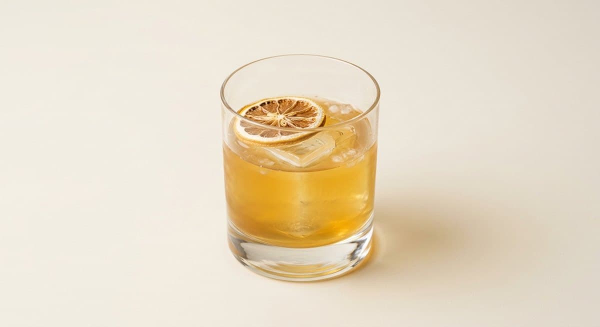 Gold Rush with a dried lemon wheel
