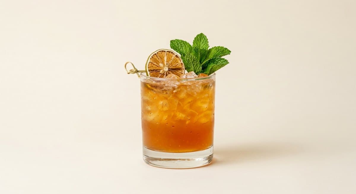 Mai Tai with a dried lime wheel