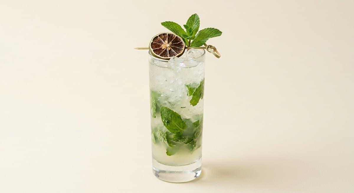 Mojito with a dried lime wheel