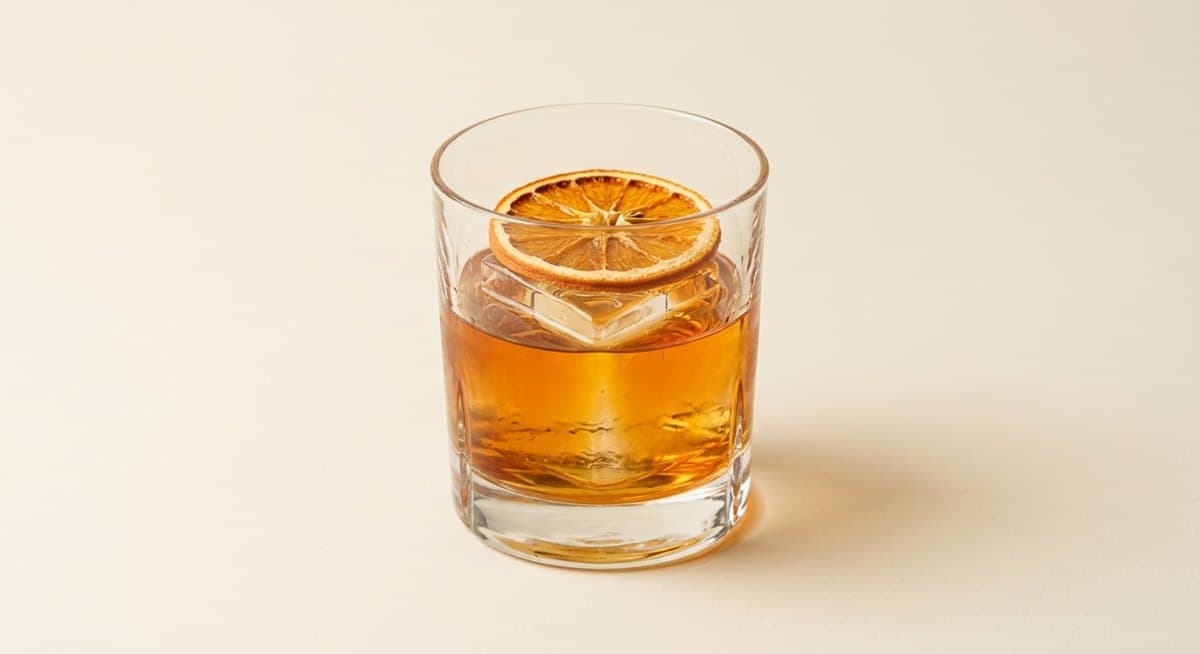 Old fashioned with a dried orange wheel
