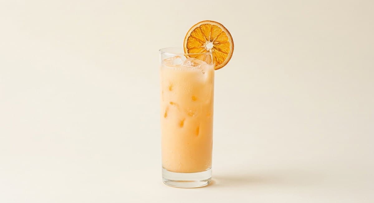 Orange cream soda with a dried orange wheel